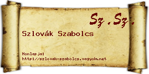 Szlovák Szabolcs névjegykártya