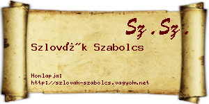 Szlovák Szabolcs névjegykártya