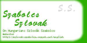 szabolcs szlovak business card